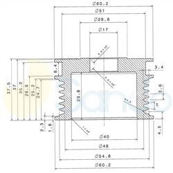 SCP10902 PLUG BOSCH Type PR6 17 mm 55 mm 37 mm 