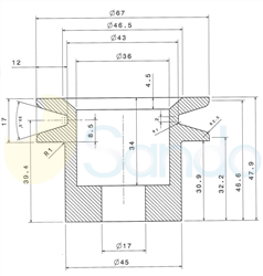 SCP10911 PLUG BOSCH Type PV1 17 mm 67 mm 48 mm 
