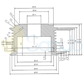 SCP10912 PLUG BOSCH Type PR8 17 mm 60 mm 38 mm 