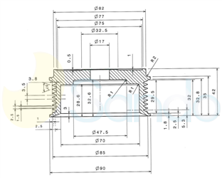 SCP10916 PLUG BOSCH Type PR8 17 mm 85 mm 42 mm 