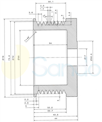 SCP10919 PLUG BOSCH Type PR8 17 mm 72 mm 44 mm 