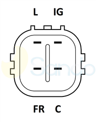 2040504 PLUG DENSO Type 12V 105Amp 6Ribs 