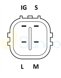 2040297 PLUG DENSO Type 12V 90Amp 6Ribs 