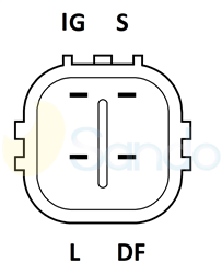 2040228 PLUG DENSO Type 12V 150Amp 6Ribs 