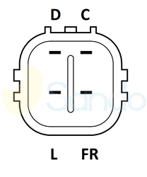2040495 PLUG DENSO Type 12V 150Amp 6Ribs 